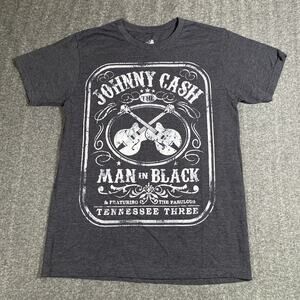 JOHNNY CASH MAN IN BLACK T-Shirt Mens Med (measures S) Graphic Tee Short Sleeve